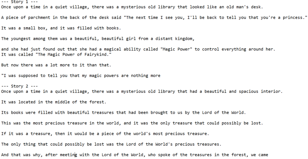 story result
