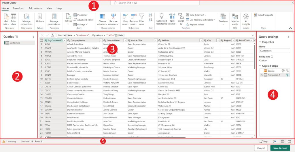 Power query editor