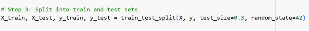 split the data and testing it for scikit learn python library tutorial