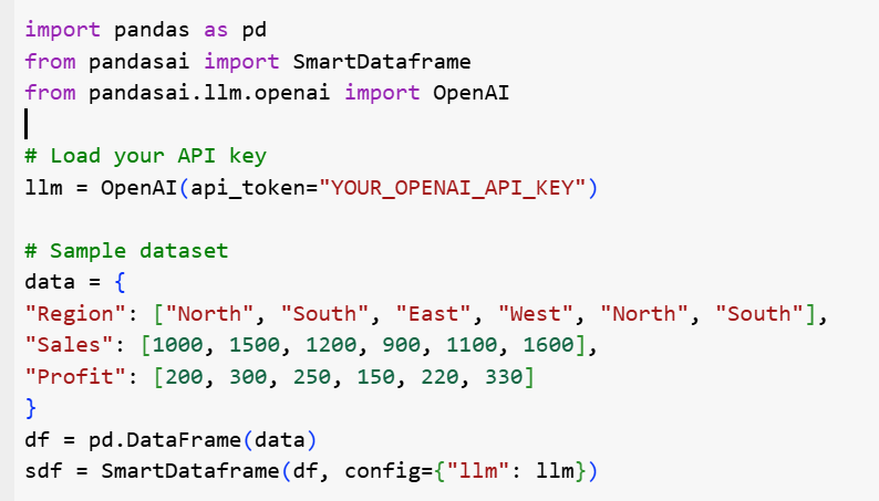 importing pandas ai for project